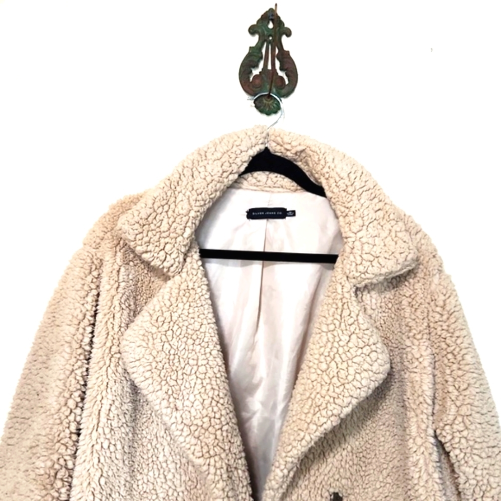 Silver Jeans Co. Faux Sherpa Fur Jacket Women's XXL - Picture 2 of 9